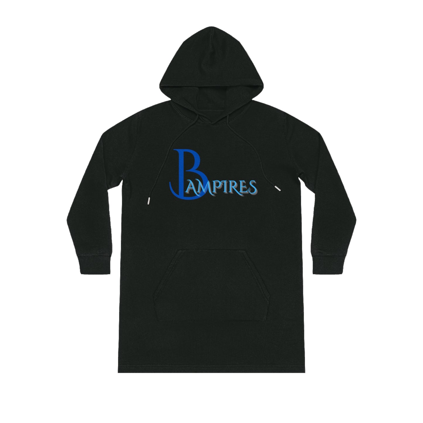 Long Hoodie Dress with Blue Bampire Logo