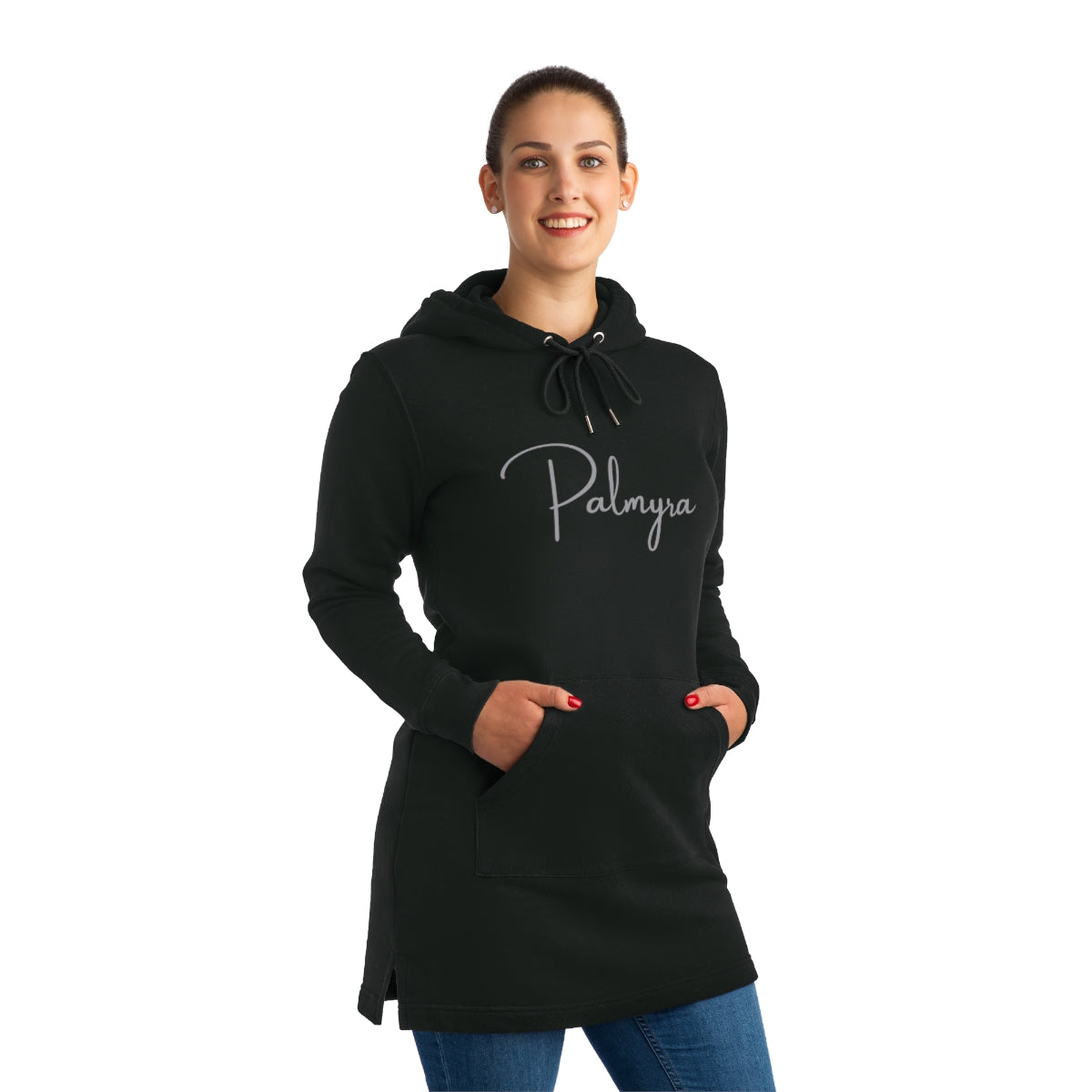 Langes Hoodie-Kleid mit Palmyra- und A Bampire's Heart-Logo 