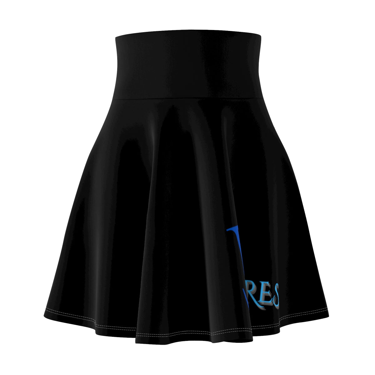 Black with Blue Bampire Logo Women's Skater Skirt